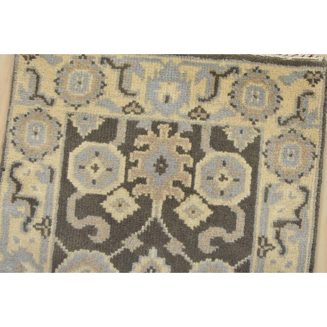 Oushak Rug 2′ X 3′ Gray Wool Traditional Hand-Knotted Oriental Carpet For Sale - Image 4 of 8