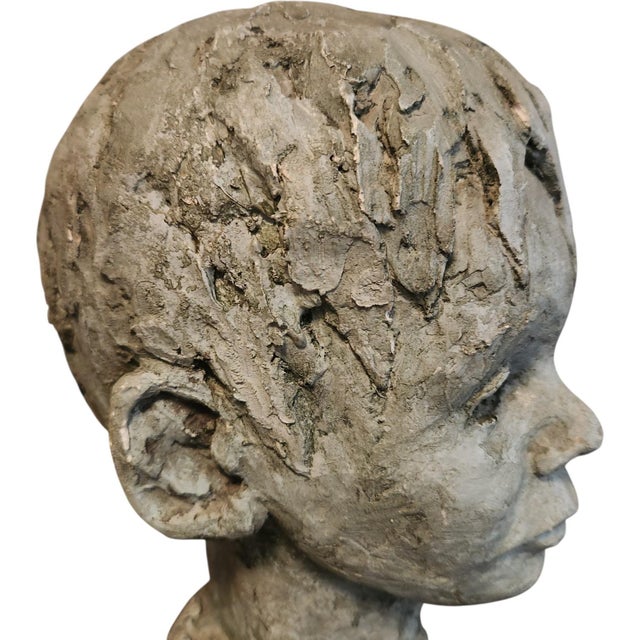 Sculpture Materials 1960s Mid-Century Modernist Child Portrait Bust Sculpture, Attributed to Barbara Cranford For Sale - Image 7 of 10