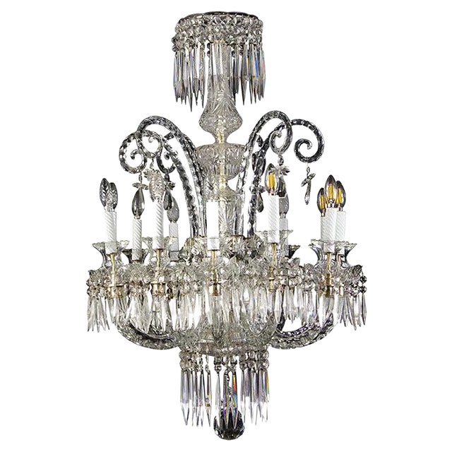 19th Century French Crystal Chandelier, 1880s For Sale