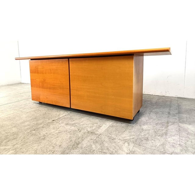 Brown Italian Wooden Sideboard with Sliding Doors, 1990s For Sale - Image 8 of 15