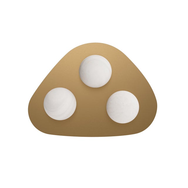 Rhoads Triangular Flush Mount, Natural Brass For Sale - Image 4 of 7
