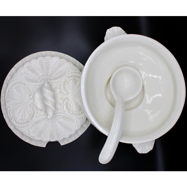 Large Italian Creamware Lidded Tureen With Ladle Chairish