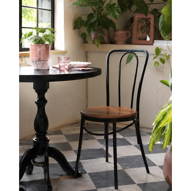 French Camden Wood Seat Bistro Dining Chair For Sale - Image 3 of 3