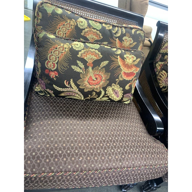 Wood Drexel Accent Side Club Chairs. Matching Set Pair For Sale - Image 7 of 7