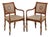 Pair English Adams Style Painted Back Cane Armchairs For Sale
