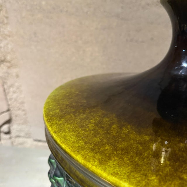 Mid-Century Modern Ceramic Table Lamp Sculptural Ceramic Base For Sale - Image 10 of 11