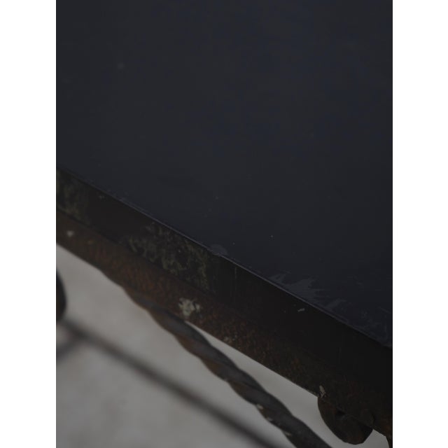 Vintage Wrought Iron Base Marble Top Side Table For Sale - Image 9 of 12