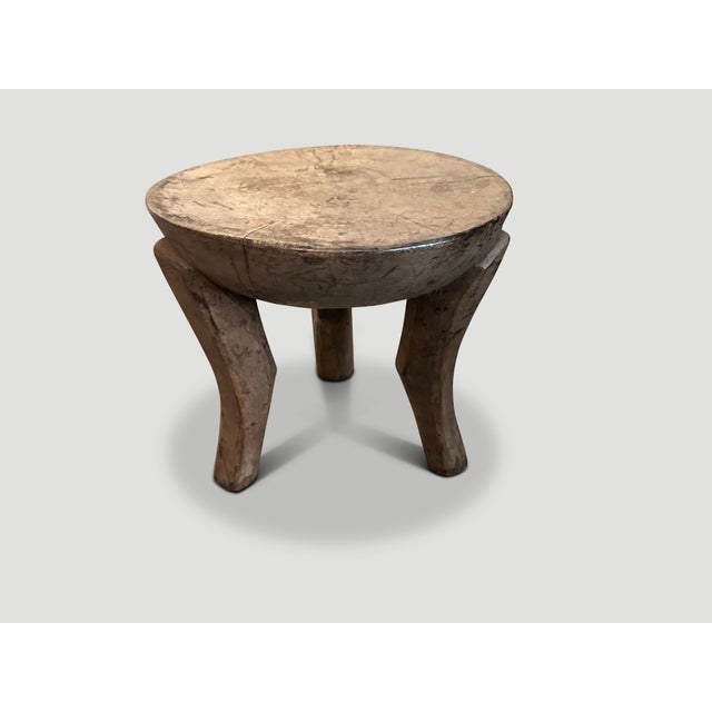 1950s Antique African Wood Side Table For Sale - Image 5 of 5