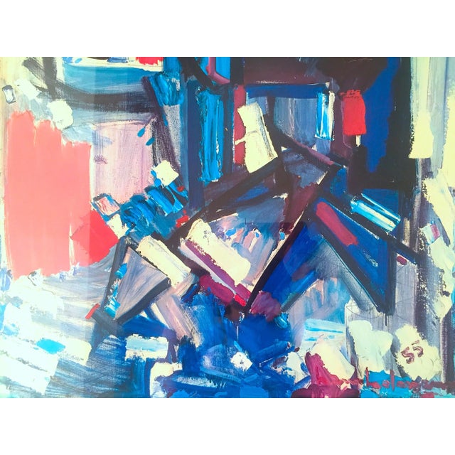 1960s Hans Hofmann Vintage 1968 Mid Century Modern Abstract Expressionist Framed Collector's Lithograph Print " Exuberance " 1955 For Sale - Image 5 of 13