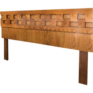 1970s Brutalist Lane Mosaic Queen Headboard For Sale