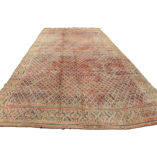 Berber Tribes of Morocco Vintage Beni MGuild Moroccan Rug - 06'09 X 13'07 For Sale - Image 4 of 9
