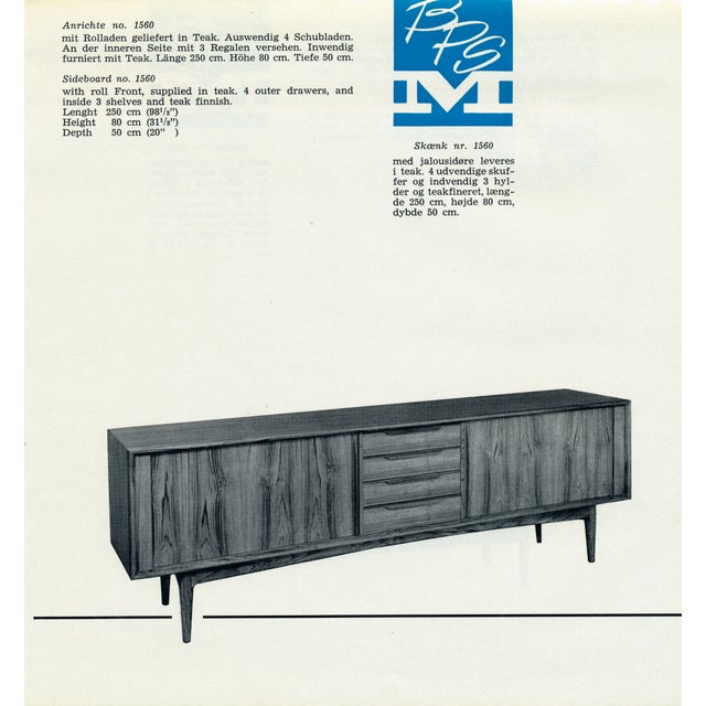 Bernhard Pedersen & Son Model 1560 Teak Sideboard from Bernhard Pedersen & Søn, 1960s For Sale - Image 4 of 16