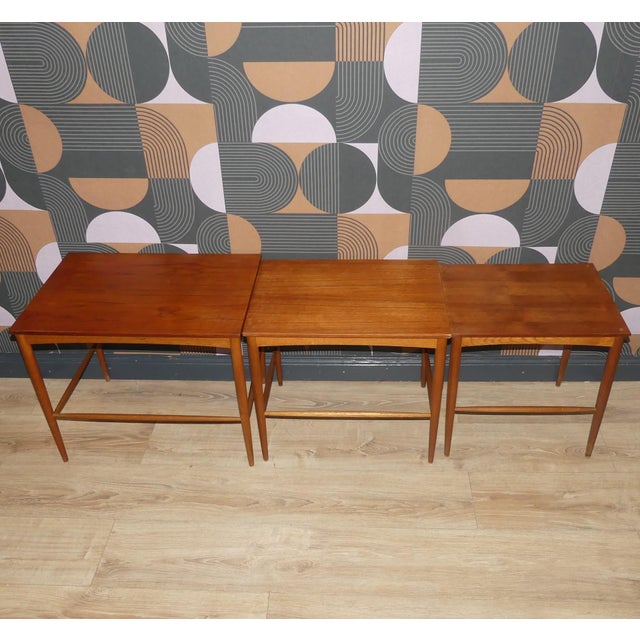 Scandinavian Teak Nesting Tables by Bertil Fridhagen for Bodafors, 1960s, Set of 3 For Sale - Image 13 of 18