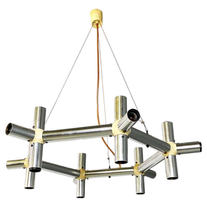 Italian Modern Metal and Plastic Atomic Chandelier by Robert Trix Haussmann, 1970s