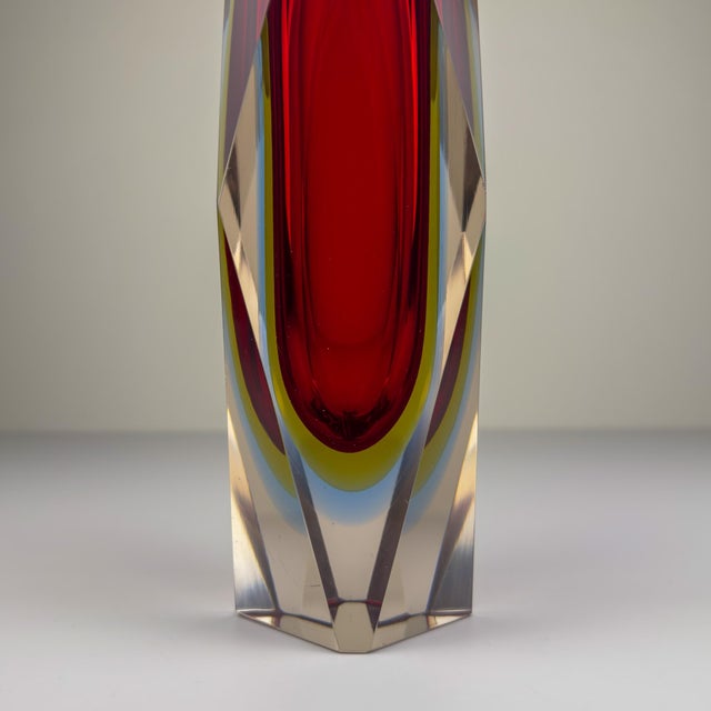 Red Sommerso Murano Glass Vase, 1970s For Sale - Image 14 of 18