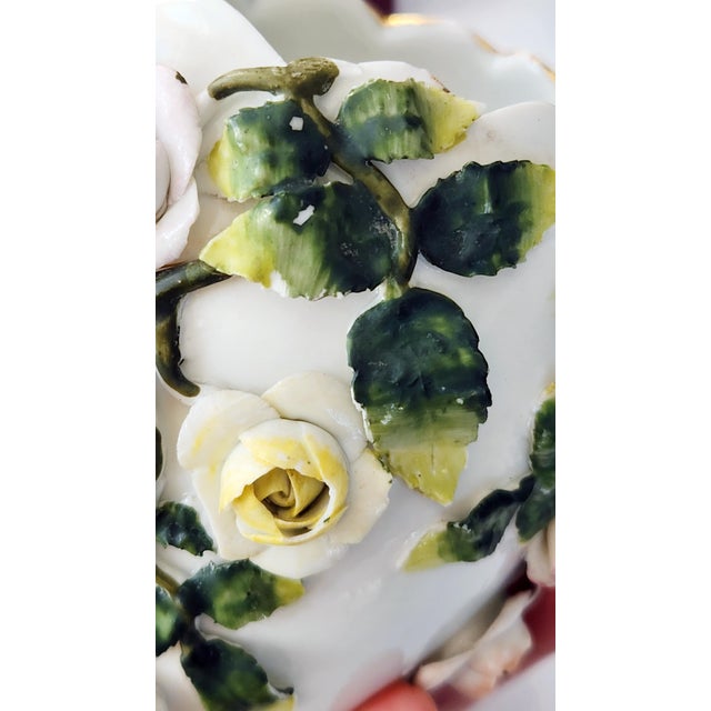 Antique Continental Porcelain Vase With Applied Roses, Art Nouveau, Circa 1900 For Sale - Image 9 of 17