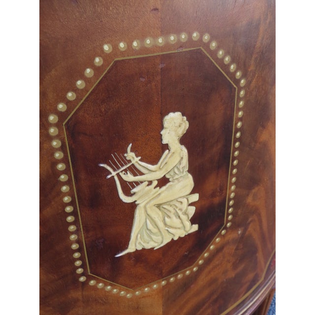 Brown French Bombay Demilune Inlay Cameo Commode Small Buffet Server 6378 For Sale - Image 8 of 17