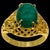 3.3 Carat Oval Emerald Cabochon 14 Karat Yellow Gold Cocktail Ring Vintage For Sale - Image 17 of 18