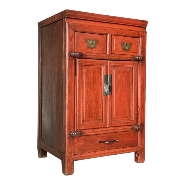 20th Century Hand-Carved Chinese Solid Rosewood Two-Drawer Cabinet For Sale