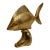 1970s Brass Tropical Fish Sculpture on Stand, Hollywood Regency Style For Sale