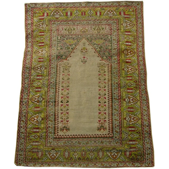 Antique Silk Turkish Rug 5.5x3.8 For Sale - Image 4 of 4