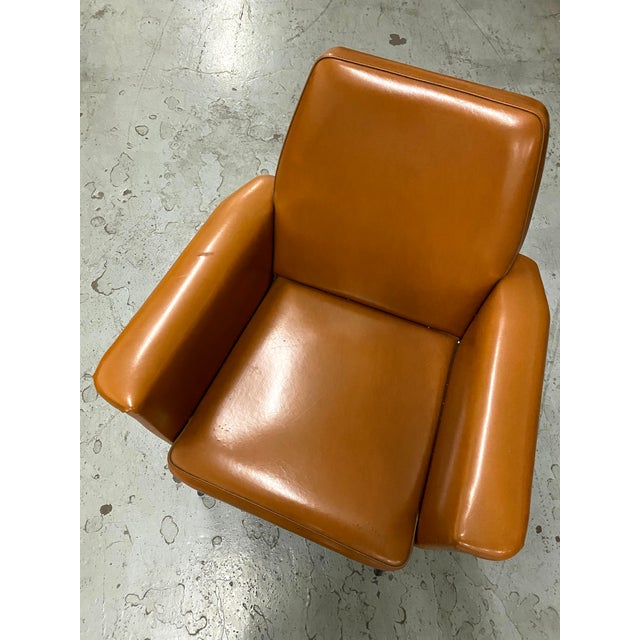 Metal 1960s Brown Leather Armchair "Sky" For Sale - Image 7 of 9