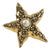 Guy Laroche Paris Gilt Metal Starfish Brooch with Pearl Cabochon For Sale