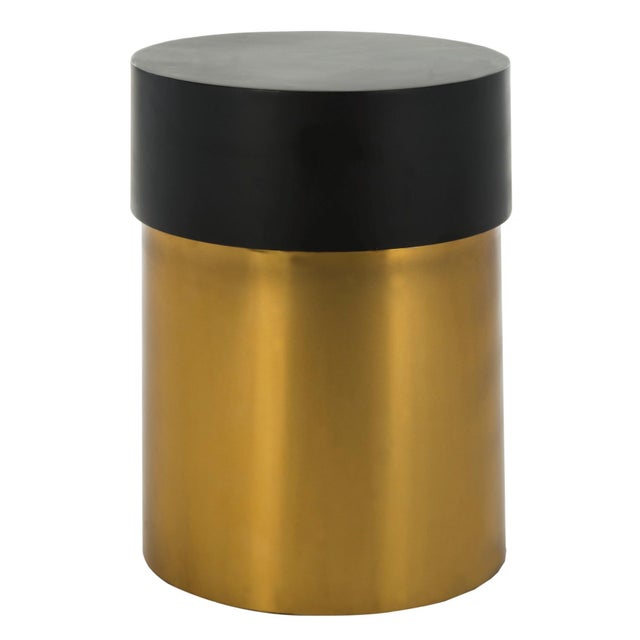 Solstice Round Side Table in Black / Gold For Sale In Philadelphia - Image 6 of 6