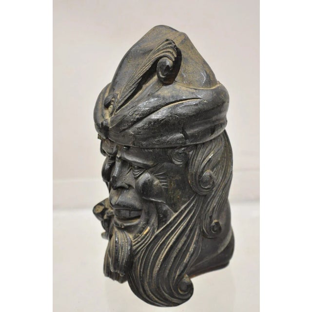 19th Century European Black Forest Figural Wood Carved Bearded Man Lidded Tobacco Jar For Sale - Image 12 of 12