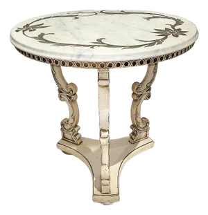 1960s Italian Rococo Marble Top Side Tables