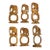 Mid 20th Century Mid Century Modern Set of Hand Carved Wood Elephant Napkin Rings - Set of 6 For Sale