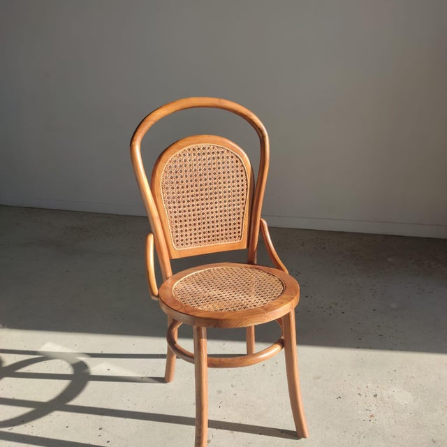 Vintage Natural Wood Cane Chair, 1980s For Sale - Image 14 of 18