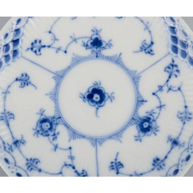 Blue Blue Fluted Half Lace Coffee Cups & Saucers from Royal Copenhagen, Set of 12 For Sale - Image 8 of 9