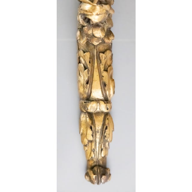 Romantic 19th Century French Gray & Giltwood Roses Hanging Architectural Fragments Wall Swags - A Pair For Sale - Image 9 of 15