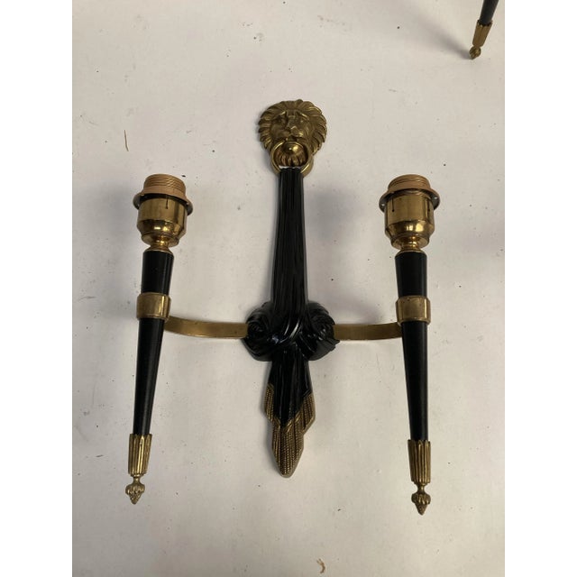 Sconces Attributed to Maison Jansen, Set of 2 For Sale - Image 3 of 10