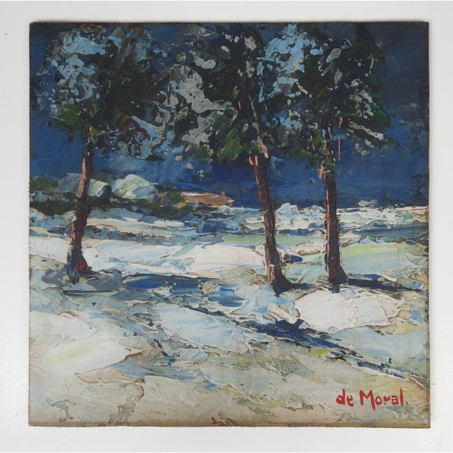 Mid 20th Century Impressionist Snowy Winter Landscape Painting For Sale In Seattle - Image 6 of 7