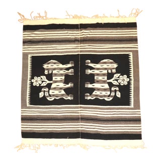 Late 20th Century Mexican Mountain Lion Textile Rug - 5'6" x 6'3" For Sale