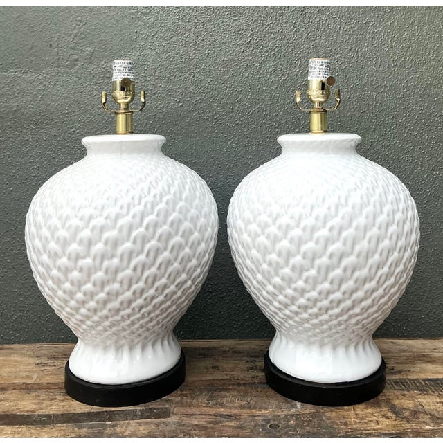 Ralph Lauren Vintage Ralph Lauren Glazed Ceramic Lamps - A Pair For Sale - Image 4 of 12
