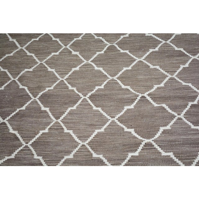 Shabby Chic Vintage Moroccan Hand Made Natural Color Organic Wool Modern Kilim,8'2"x9'7" For Sale - Image 3 of 5