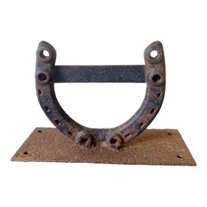 Antique Wrought Iron American Equestrian Horseshoe Boot Scrape, Early 20th Century