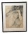 Vintage Original Charcoal Drawing of Male For Sale