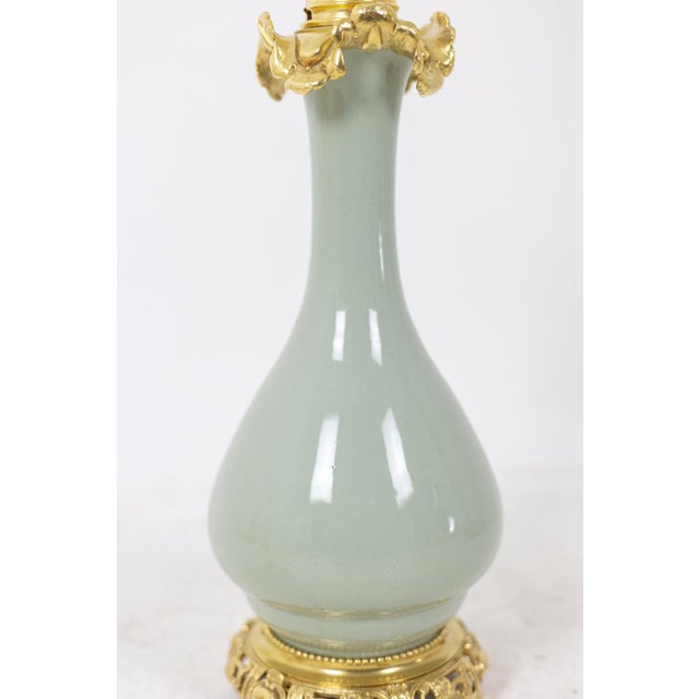 Lamps in Porcelain of Céladon and Bronze, 1880 For Sale - Image 3 of 8