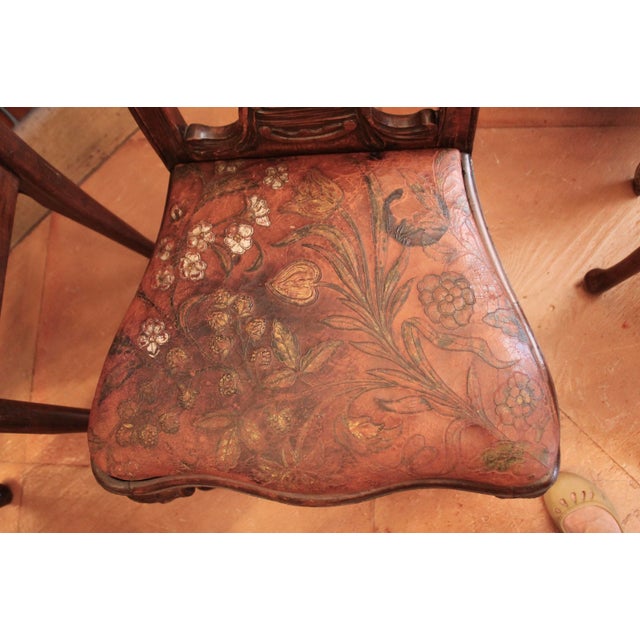 Set of Six Dining Chairs With Leather Seats, Portuguese or Spanish Rococo, 18th Century For Sale - Image 18 of 18