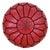 Handcrafted Moroccan Leather Pouf Cover – Red Genuine Goat Leather, Hand-Stitched in Marrakech For Sale