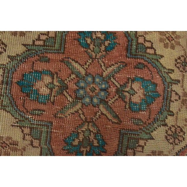 Tabriz Rug 9’8” X 12’10” Pink Wool Vintage Distressed Hand-Knotted Carpet For Sale - Image 9 of 15