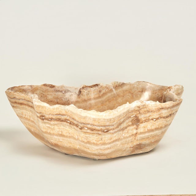 Mid-Century Modern Vintage Calcite or Stone Freeform Bowl For Sale - Image 3 of 11