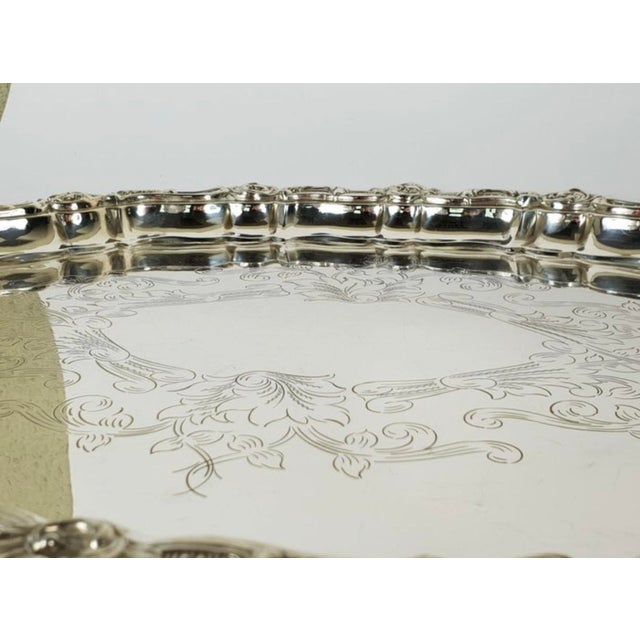 Spanish Rococo Silver Serving Tray, 1950s For Sale - Image 4 of 8