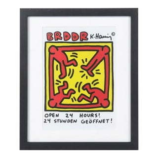 Late 20th Century Keith Haring Framed Pop Art Print For Sale