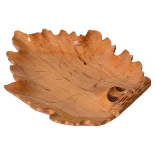 Mid-Century Italian Handmade Birch Maple Leaf-Shaped Centerpiece, 1950s For Sale