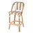 Lila Rattan 28 in. Seat Height Bar Stool with Back and Footrest, Beige and White For Sale - Image 9 of 9